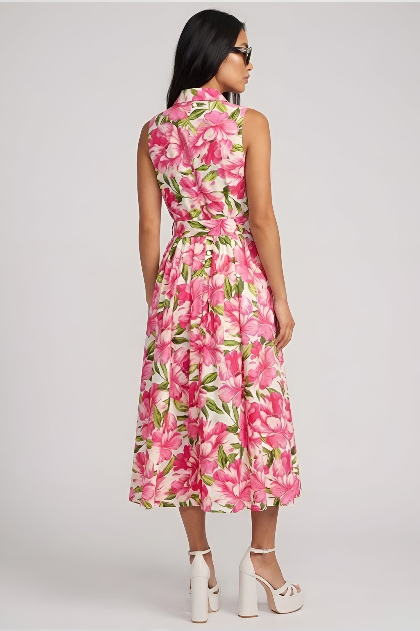 Holly Floral Collared Midi Dress
