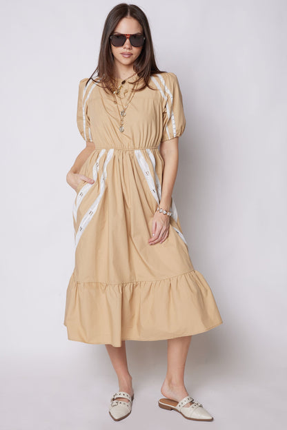 SALE - Paige Lace Trim Detail Midi Dress