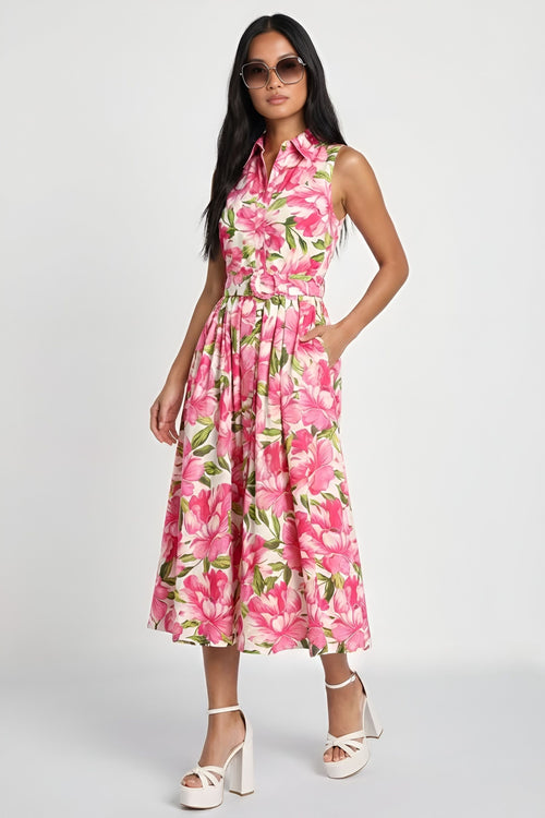 Holly Floral Collared Midi Dress
