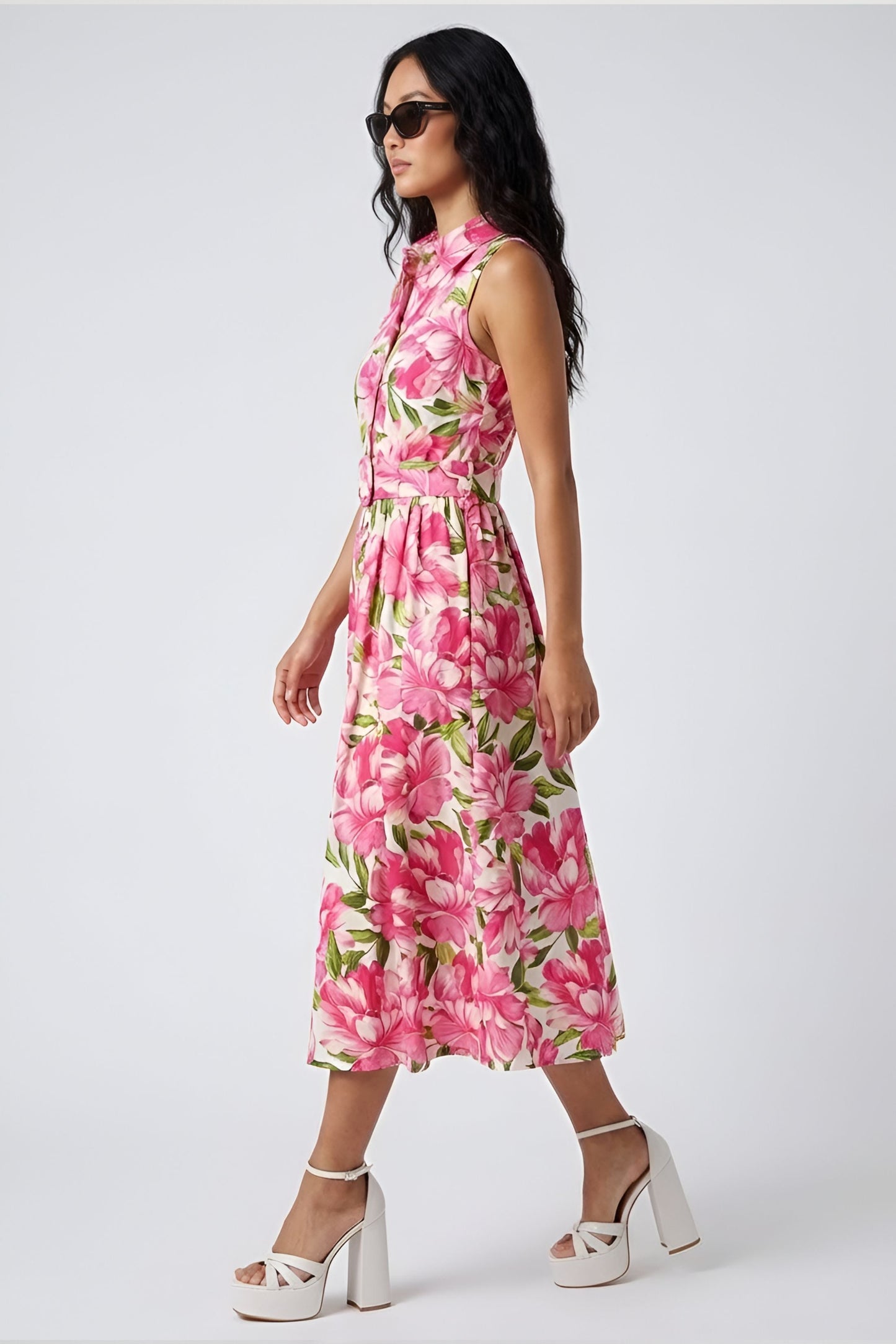 Holly Floral Collared Midi Dress