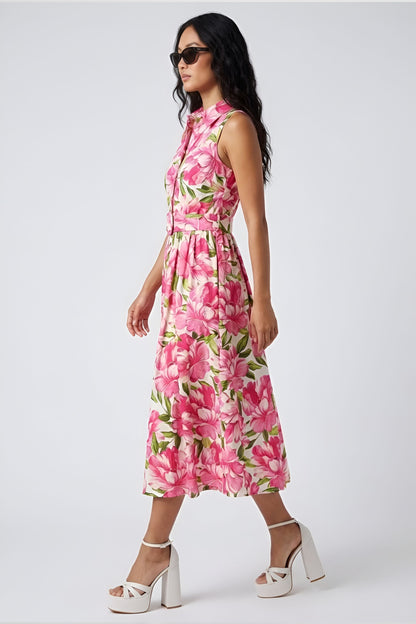 Holly Floral Collared Midi Dress