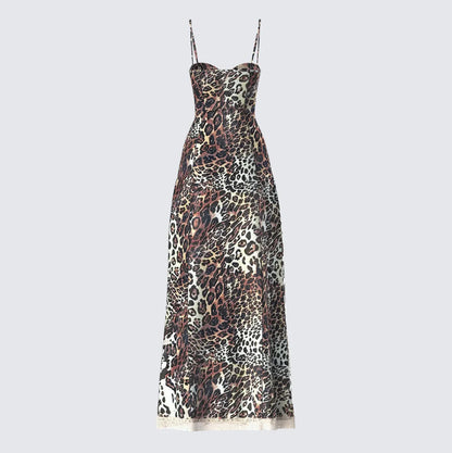 Angelis Leopard Print Maxi Dress